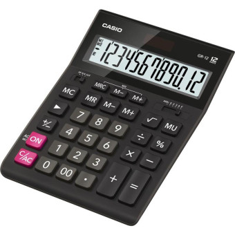 Калькулятор настольный ПОЛНОРАЗМЕРНЫЙ Casio GR-12 12-разрядный черный