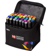 Набор маркеров для скетчинга Deli двухсторонние 40 цветов (толщина линии  1-6 мм) купить в интернет-магазине товаров для офиса и дома ТопГрад с доставкой
