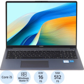 Ноутбук Huawei MateBook D MCLG-X 16" Gray Intel Core i5 13420H/16 ГБ/SSD  512 ГБ/Intel UHD Graphics (53013WXA)