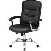 Кресло для руководителя Easy Chair 550 TR черное (рециклированная кожа с компаньоном, металл)