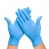 Перчатки медицинские смотровые нитриловые Ecolat нестерильные неопудренные голубые размер M (100 штук в упаковке)