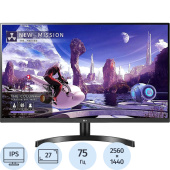 Монитор 27" LG 27QN600-B черный (27QN600-B.ARUZ)