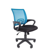 Кресло VT_EChair-304 ТС Net ткань черн/сетка голубой, пластик