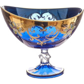 Конфетница AS Crystal хрусталь 21х6 см голубая Конфетница AS Crystal хрусталь 21х6 см голубая