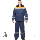 Куртка рабочая зимняя мужская з32-КУ с СОП синяя/оранжевая (размер 48-50, рост 170-176)