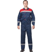 Костюм рабочий летний мужской л20-КБР с СОП синий/красный (размер 48-50, рост 158-164 см)