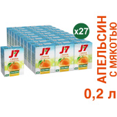 Сок J7 апельсиновый с мякотью 0.2 л купить в интернет-магазине товаров для офиса и дома ТопГрад с доставкой