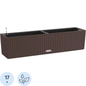 Кашпо с автополивом Lechuza Balconera Cottage 80 17 л с внутренней  вставкой 12 л мокко (79x19x19 см)