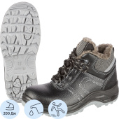 Ботинки рабочие зимние Профи NEW 71 МПШ ПУ-ТПУ из натуральной кожи с  металлическим подноском черные (размер 40)