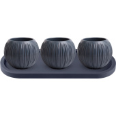 Набор кашпо с поддоном 3 штуки La decoro Сфера Мини на подставке (0.3 л,  КШ-0705)