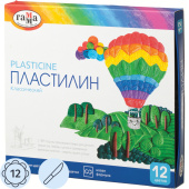 Пластилин классический Гамма Классический 12 цветов 240 грамм