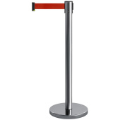 Столбик ограждения Alt с вытяжной лентой (серый, лента красная 3 м)