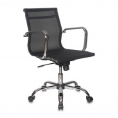 Кресло руководителя Бюрократ CH-993-LOW/M01 черное (акриловая сетка/хромированный металл)