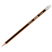 Карандаш чернографитный 2B с ластиком Maped Black Pep's заточенный  трехгранный (851722)