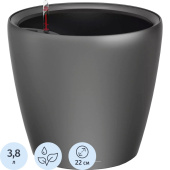 Кашпо с автополивом Lechuza Classico LS 21 3.8 л с внутренней вставкой 3  л антрацит (20x22 см)