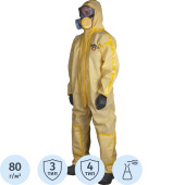 Комбинезон одноразовый с капюшоном Lakeland ChemMAX 1 желтый 80 г/кв.м  (размер 44-46, М, CT1S428)