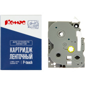 Картридж Комус TZE-545 для принтера этикеток Brother (18 мм х 8 м, цвет ленты синий, шрифт белый)