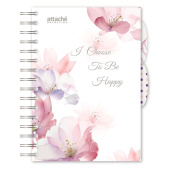 Бизнес-тетрадь Attache Flower Dreams I Choose A5 разноразноцветная 140 листов в клетку на спирали (170x205 мм)