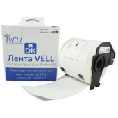 Картридж Vell VL-B-DK 22223 для принтера этикеток Brother (50 мм x 30.48  м, цвет  ленты белый, шрифт черный)