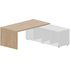 Стол руководителя Norman NR180TSDOWBLBL угловой с тумбой правый (дуб  светлый/белый, 1800х1800х735 мм)