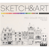 Карандаши цветные для скетчинга SKETCH&ART 24 цвета трехгранные
