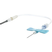 Игла-бабочка Vacuette Safety 23G 0.6х19 мм голубая с луер-адаптером катетер 10 см (90 штук в упаковке)