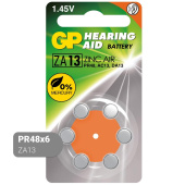 Батарейка PR48 GP Hearing Aid для слуховых аппаратов (6 штук в упаковке)