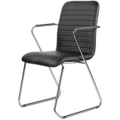Стул офисный Easy Chair Честер чёрный, экокожа, металл, хромированный
