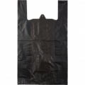 Пакет-майка Знак Качества ПНД усиленный черный 30 мкм (40+18x70 см, 50 штук в упаковке)