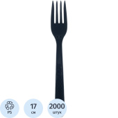 Вилка одноразовая пластиковая черная 170 мм (2000 штук в упаковке) Вилка одноразовая пластиковая черная 170 мм (2000 штук в упаковке)
