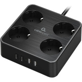 Сетевой фильтр Cablexpert Plate на 4 розетки 2 метра + 2 USB (PLT-4-C2U2-B-2)
