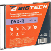 Диск DVD-R BigTech 4.7 ГБ 16x slim YDVDRB006