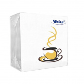 Салфетки бумажные Veiro Кофе 24x24 см белые 1-слойные 50 штук в упаковке