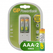 Зарядное устройство GP PB410GS65 для 2-х аккумуляторов АА/ААА (в комплекте 2 аккумулятора ААА емкостью 650 mAh)