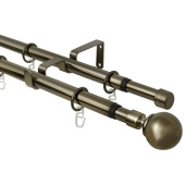 Карниз для штор двухрядный телескопический золото антик (160-320 см)