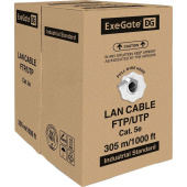 Кабель витая пара ExeGate UTP4-C5e-CU-S25-IN-PVC-GY-305-FLUKE cat 5e 305 м (EX281815RUS)