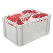 Ящик (лоток) мясной из ПНД 600х400х300 мм морозостойкий белый