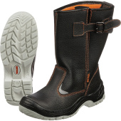 Сапоги рабочие Мистраль ПУ-ТПУ натуральная кожа черные с металлическим подноском размер 47