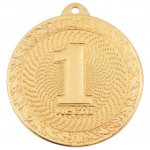 Медаль призовая 1 место 50 мм золотистая