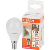 Лампа светодиодная Osram 5 Вт Е14 Р 4000 К 470 Лм (4058075695863)