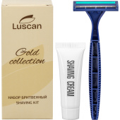 Набор бритвенный Luscan Gold Collection коробка (крем для бритья - 1 шт, станок - 1 шт, 200 штук в упаковке)
