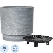 Горшок для цветов GreenShip 30 л светло-серый (35x35 см)