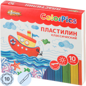 Пластилин классический Комус Класс (№1 School) ColorPics 10 цветов 200  грамм