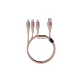 Кабель Solove USB A - Micro USB - Lightning - USB Type-C 1.2 метра (DW2 Pink RUS)