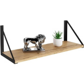 Полка настенная Колибри-5 (дуб буратти/черный, 1 ярус)