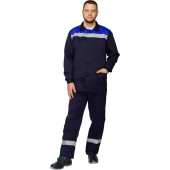 Костюм рабочий летний мужской л16-КПК с СОП синий/васильковый (размер  40-42, рост 158-164)