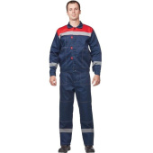 Костюм рабочий летний мужской л20-КБР с СОП синий/красный (размер 68-70, рост 170-176 см)