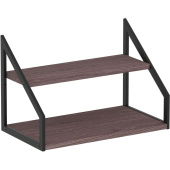 Полка настенная/настольная Комус Онега-8 чёрный муар/ясень анкор тёмный 450х250х300 мм