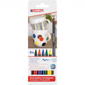 Маркеры-кисти для керамики Edding 4200-1 6 цветов (толщина линии 1-4 мм)