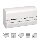 Полотенца бумажные листовые Veiro Professional F2 Comfort Z-сложения 2- слойные 21 пачка по 200 листов (артикул производителя KZ202)